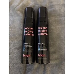 2pk b.tan Too Tan To Give A Damn‎ Insanely Dark 1 Hour Self Tan Mousse 6.7oz
